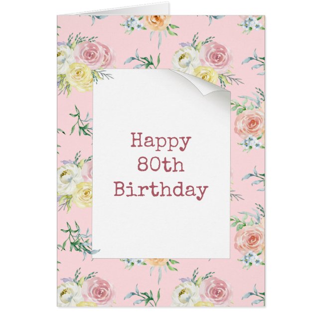 Aquarelle Rose 80e anniversaire (Devant)