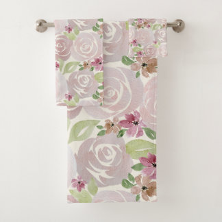Aquarelle rose à motifs floraux