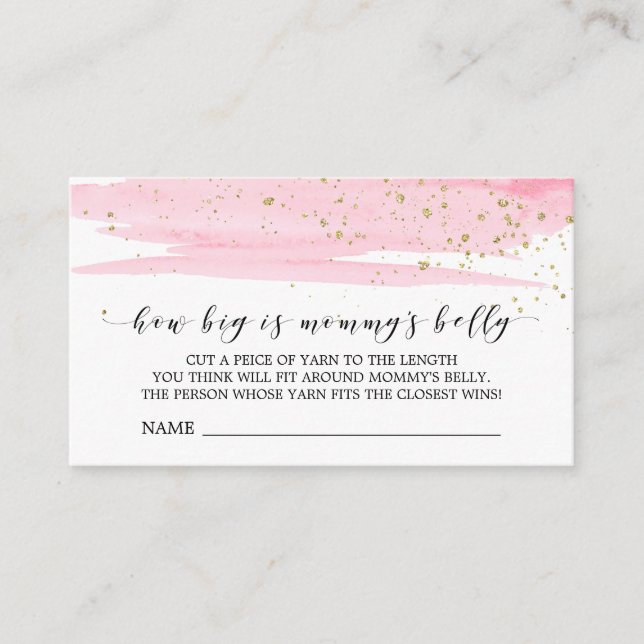 Aquarelle rose à quel point la taille est la carte (Devant)