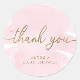 Aquarelle rose Baby shower Or Favoriser Sticker