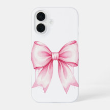 Aquarelle rose Bow iPhone 16 Coque