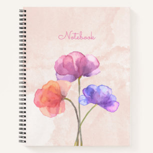 Aquarelle rose Carnet spiral 8,5 po x 11 po