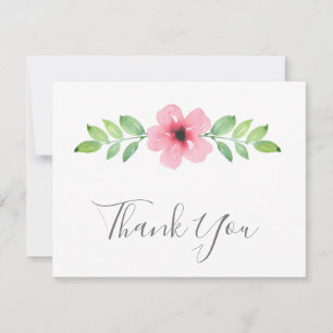 Aquarelle rose Carte de remerciements de swag flor