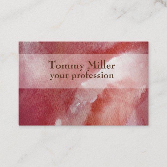 Aquarelle rose Carte de visite professionnel tenda (Devant)