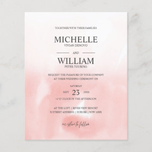 Aquarelle rose clair élégant Mariage budget