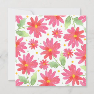 Aquarelle rose corail Motif marguerite 2