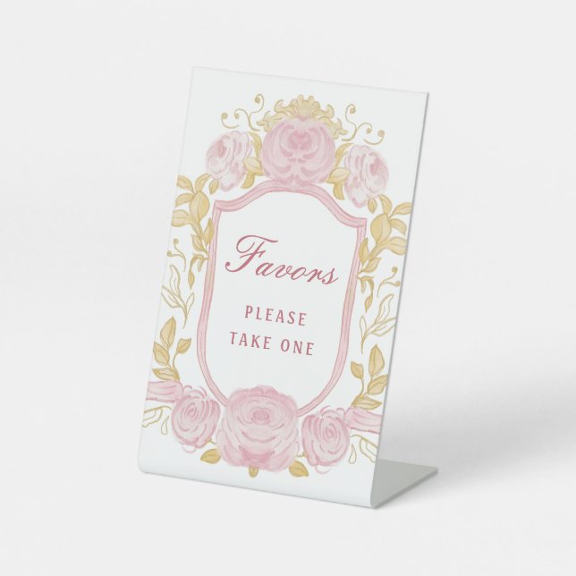 Aquarelle Rose Crest favorise le signe piédestal (Recto)