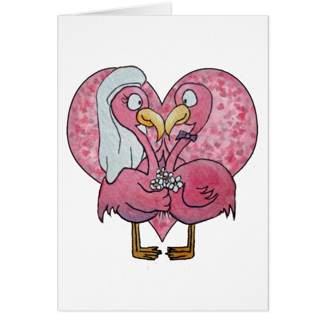Aquarelle rose de paires de couples de mariage de (Devant)