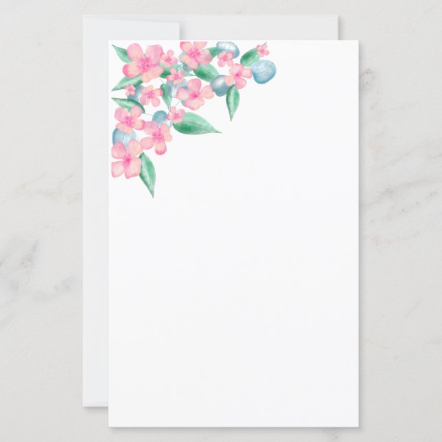 Aquarelle rose Design floral (Devant)