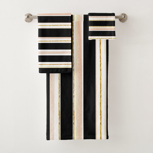 Aquarelle Rose en or Serviette (En situation)