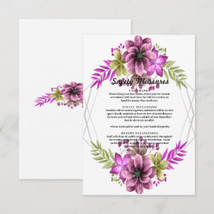 Aquarelle rose Et Vert Mesures De Sécurité Florale