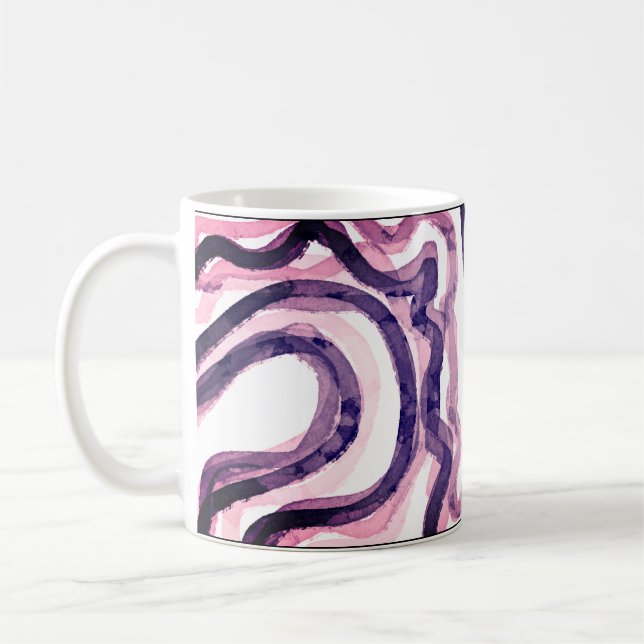 Aquarelle rose et violet Abstraite Mug polyvalent (Gauche)