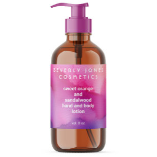 Aquarelle rose et violet Étiquette Cosmétiques