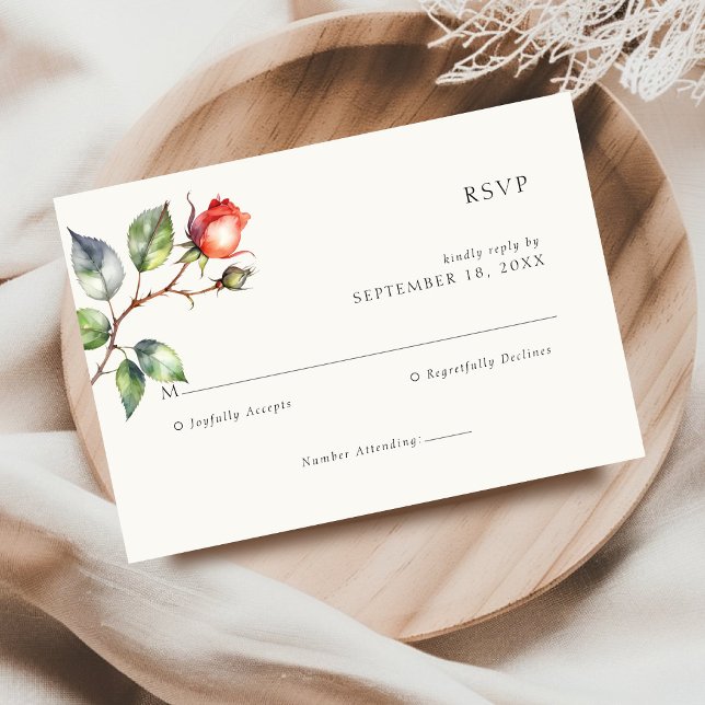 Aquarelle Rose fleur mariage RSVP (Créateur téléchargé)