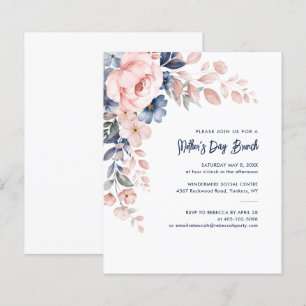 Aquarelle rose Floral Fête des mères Brunch Invita