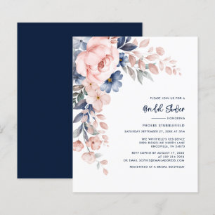Aquarelle rose Floral Invitation à la douche nupti