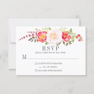 Aquarelle rose Floral Rose verdure RSVP