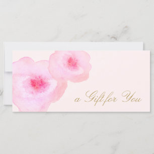 Aquarelle rose florale Certificat cadeau rose