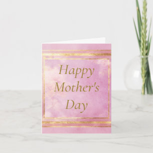Aquarelle rose & Gold Foil Carte de fête des mères