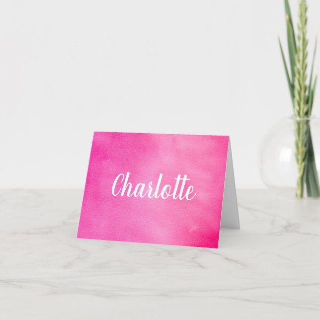 Aquarelle rose Gradient Ombre Nom personnalisé (Devant)