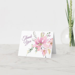Aquarelle rose Lavande Mariage Floral Merci
