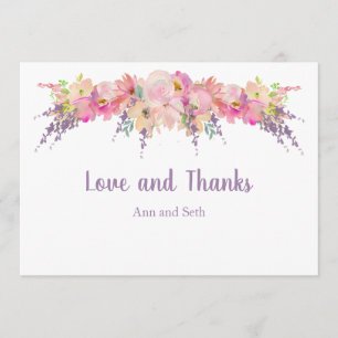 Aquarelle rose Merci Floral