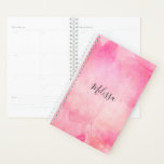 Aquarelle rose moderne fille | Ajouter un nom<br><div class="desc">Magnifique planificateur quotidien personnalisé moderne / calendrier pour une fille / femme.  Aquarelle rose (aquarelle) avec option pour ajouter le nom ou le message.  Parfait pour l'école,  les affaires,  ou personnel.</div>