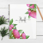 Aquarelle rose monogramme Floral personnalisé<br><div class="desc">Ajoutez une touche personnelle à votre papeterie grâce à ce monogramme et ce design de nom aux accents floraux roses et aux pivoines d'aquarelle douce. Elégante et simple, cette disposition minimaliste est parfaite pour une esthétique chic, féminine et féminine. Inspiré des fleurs du jardin, il apporte un charme gracieux à...</div>