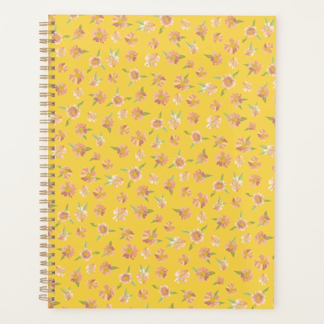 Aquarelle rose Motif Floral Jaune clair (Devant)