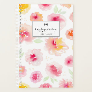 Aquarelle rose motif floral personnalisé