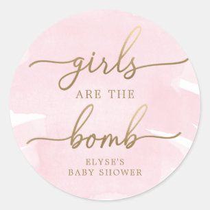 Aquarelle rose or Bombe Bombe Favoriser Sticker