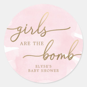 Aquarelle rose or Bombe Bombe Favoriser Sticker