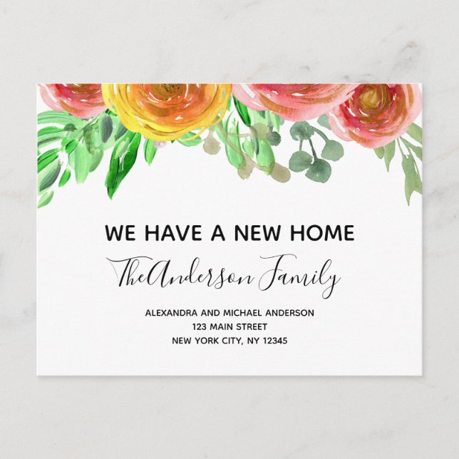 Aquarelle rose pâle Faire-part mobile (Devant)