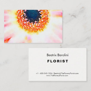 Aquarelle rose pâle Floral Daisy Carte de visite