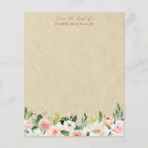 Aquarelle rose pâle Floral & Kraft Personnalisé