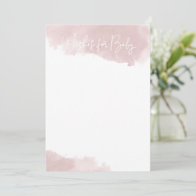 Aquarelle rose pâle pour cartes à notes pour bébés (Debout devant)