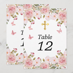 Aquarelle rose Papillons floraux Tableau croisé No
