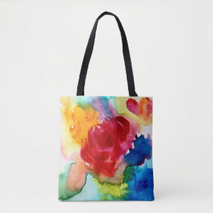 Aquarelle rose pavot art sac fourre-tout de fleurs