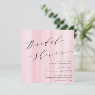 Aquarelle rose rayures nuptiale douche Invitation