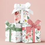 Aquarelle Rose rose Feuilles d'enveloppement d'ann<br><div class="desc">Fêtez un anniversaire spécial avec ces belles feuilles de papier d'emballage rose aquarelle rose!</div>