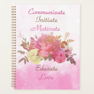 Aquarelle rose Rose Floral Business Planner