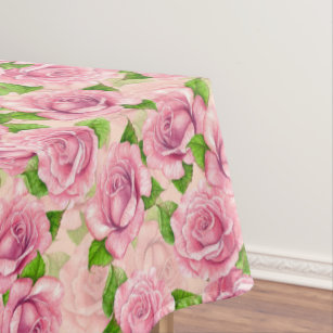 Aquarelle rose rose motif nappe