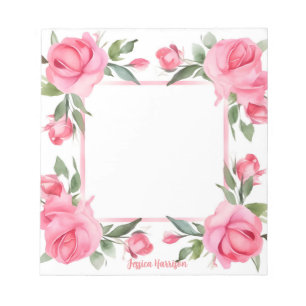 Aquarelle rose rose pour le Bloc-notes de Saint-Va