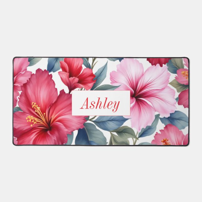 Aquarelle rose rouge rose-rose compacte miroir (Recto)