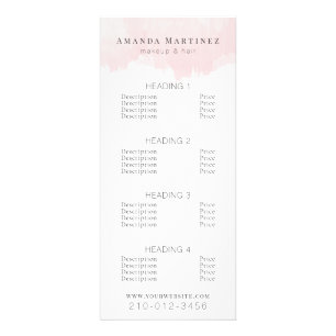 Aquarelle rose Salon Tarifs Menu Service