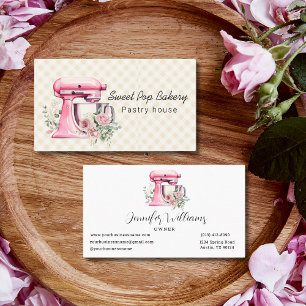 Aquarelle Rose Stand Mixer Carte de visite boulang