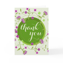 Aquarelle rose vert Merci Floral fin