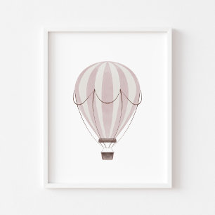 Aquarelle rose vintage comment poster de ballon d'
