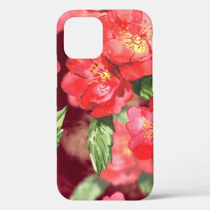 Aquarelle Roses avec Coque coque iphone Mate vert