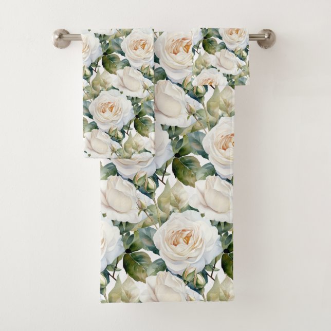 Aquarelle Roses blanches (En situation)